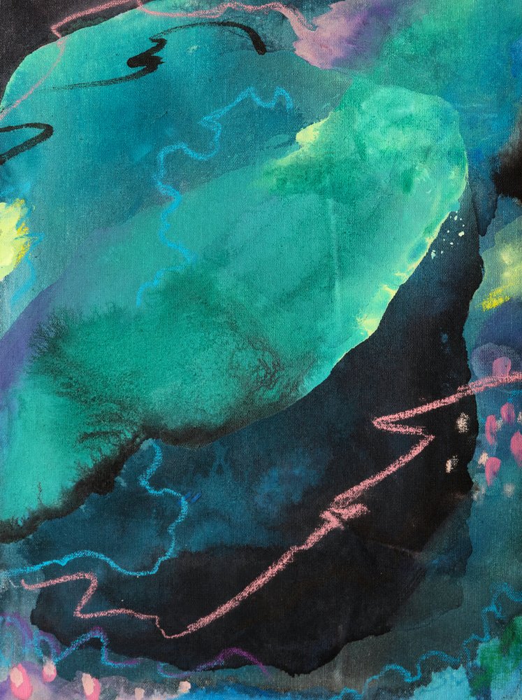 Mélyzöld-kék organikus áramlás alkotó: Anastasiya Devochkina