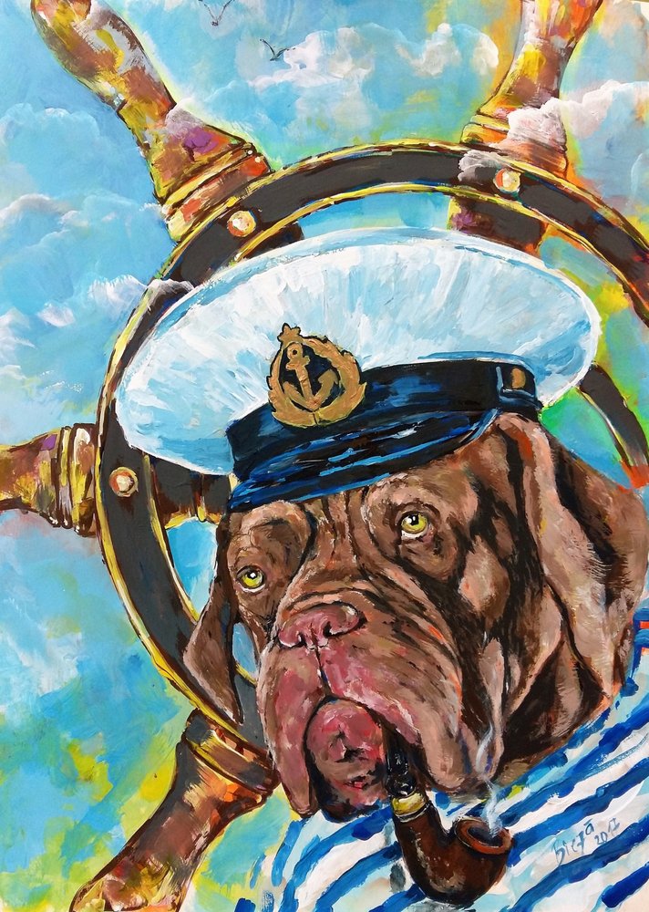 Dog kapitány pipázik alkotó: Anda Bieza