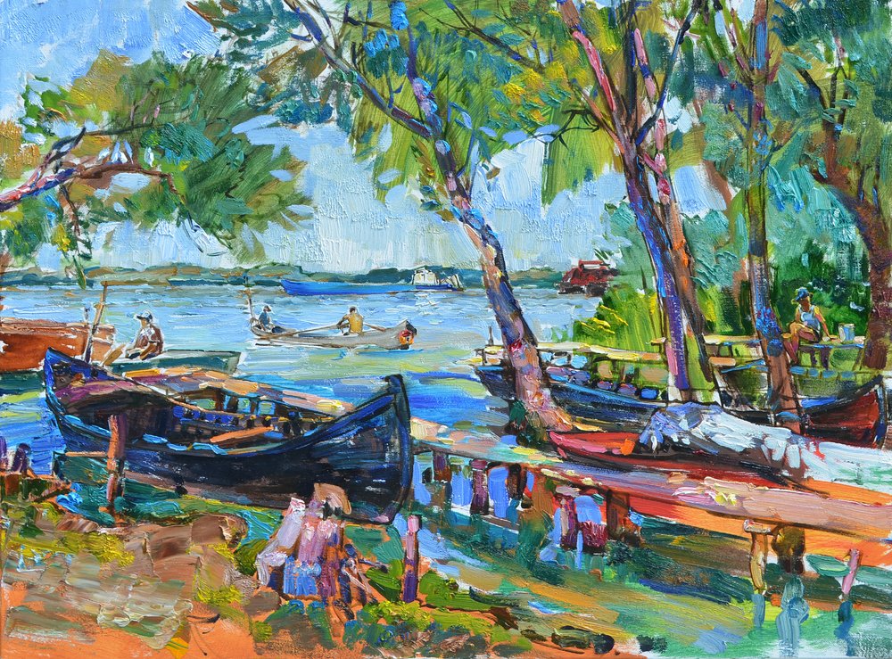 Sunny Riverside Hajók alkotó: Andrii Kutsachenko