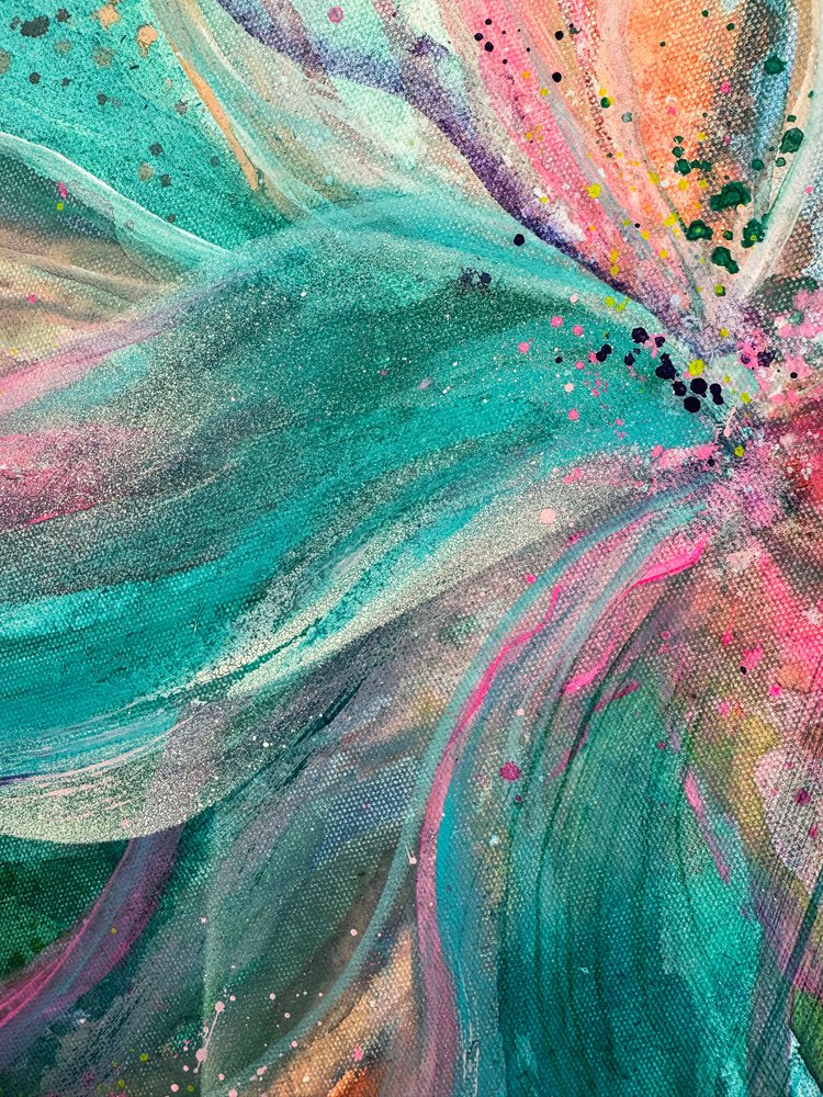 Élénk, absztrakt virág alkotó: Anna Viklund