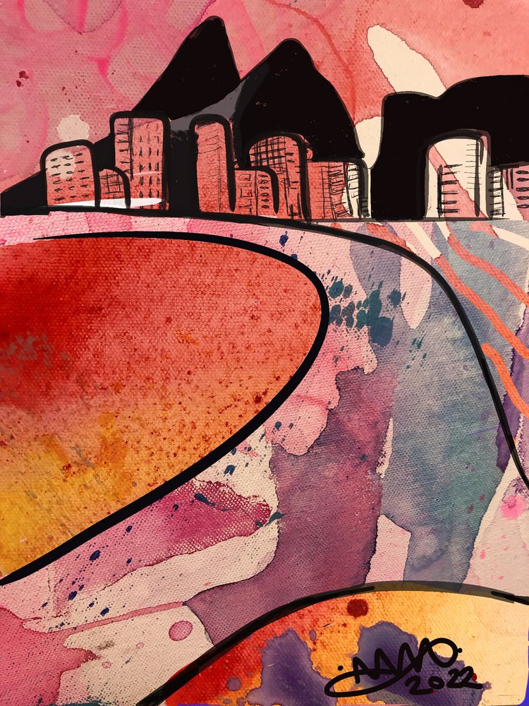 Élénk, absztrakt város alkotó: Anna Viklund