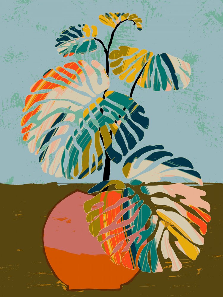 Absztrakt trópusi monstera alkotó: Annick