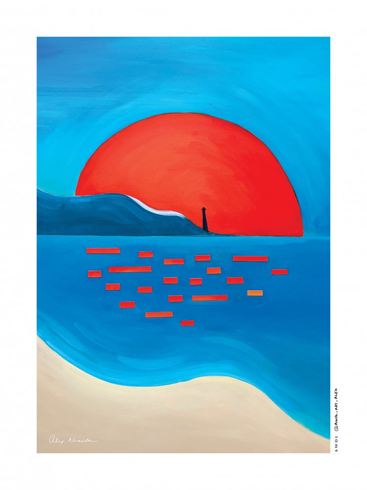 Vörös nap világítótornya alkotó: Awol Art Alex
