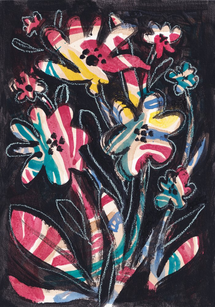 Színes csíkos virágok alkotó: Catalina Somolinos