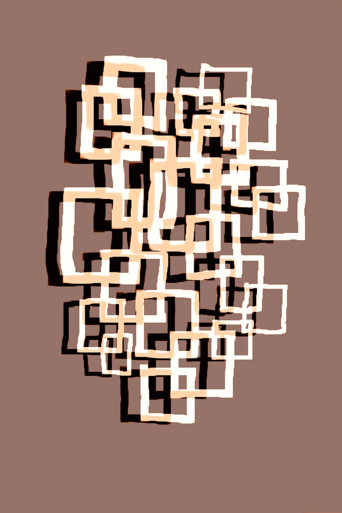 Egymást átfedő geometriai négyzetek alkotó: Christina Sillen
