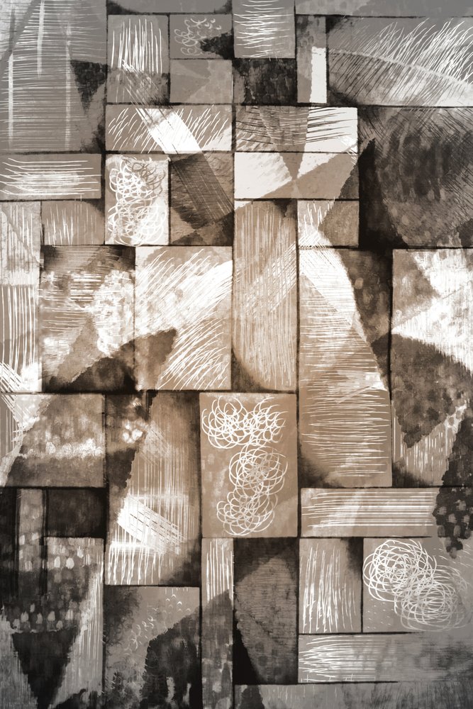 Sépia színű geometrikus rétegek alkotó: Christina Sillen