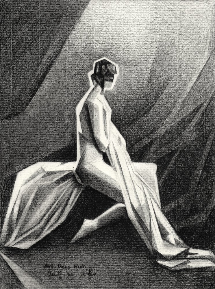 Drapírozott art deco-szobor alkotó: Corné Akkers