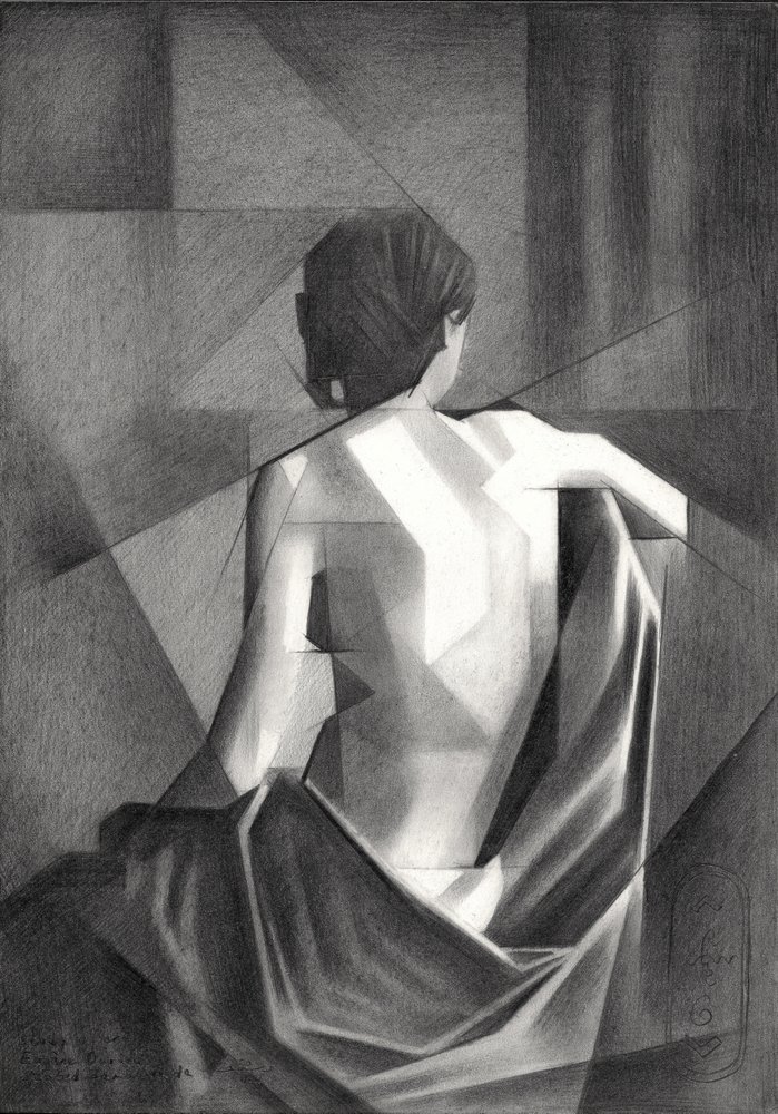 Geometrikus drapírozott alak alkotó: Corné Akkers