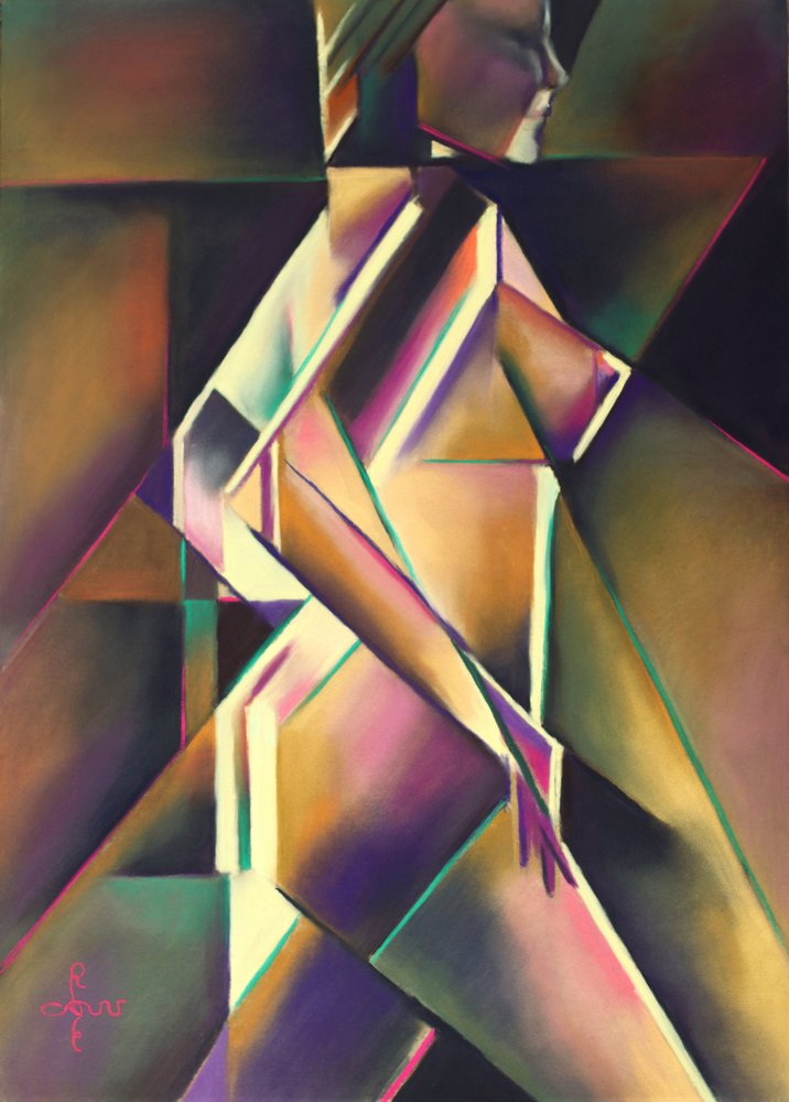 Mozgásban lévő geometrikus nő alkotó: Corné Akkers
