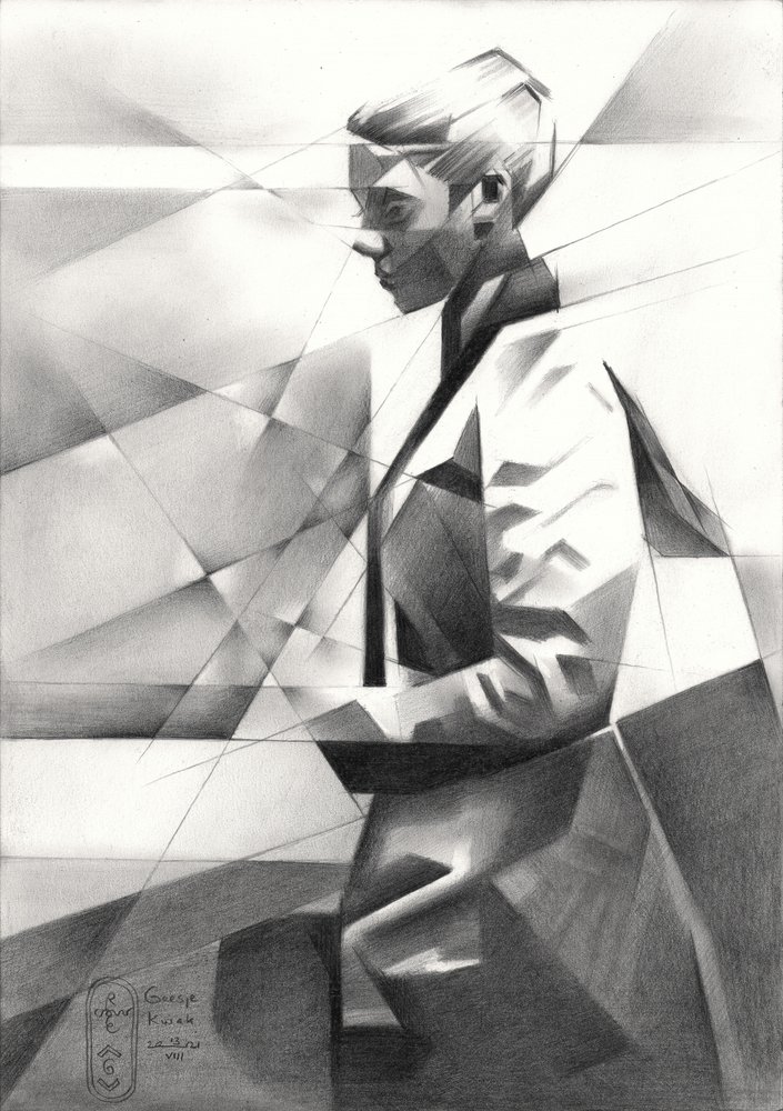 Modern geometrikus portré alkotó: Corné Akkers