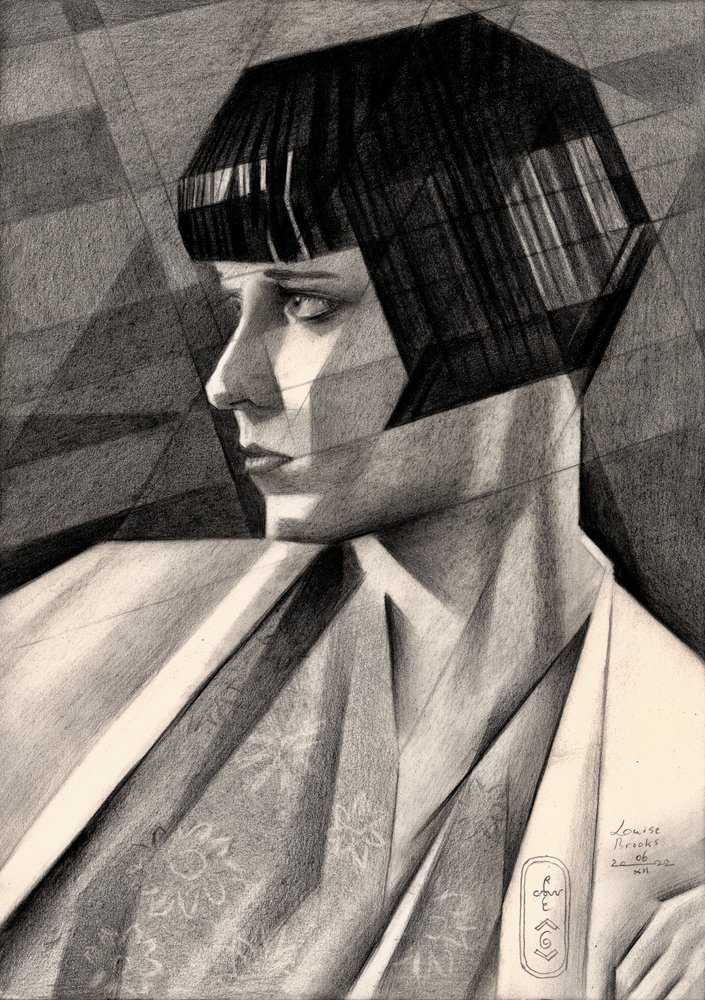 Gondolkodó art deco portré alkotó: Corné Akkers