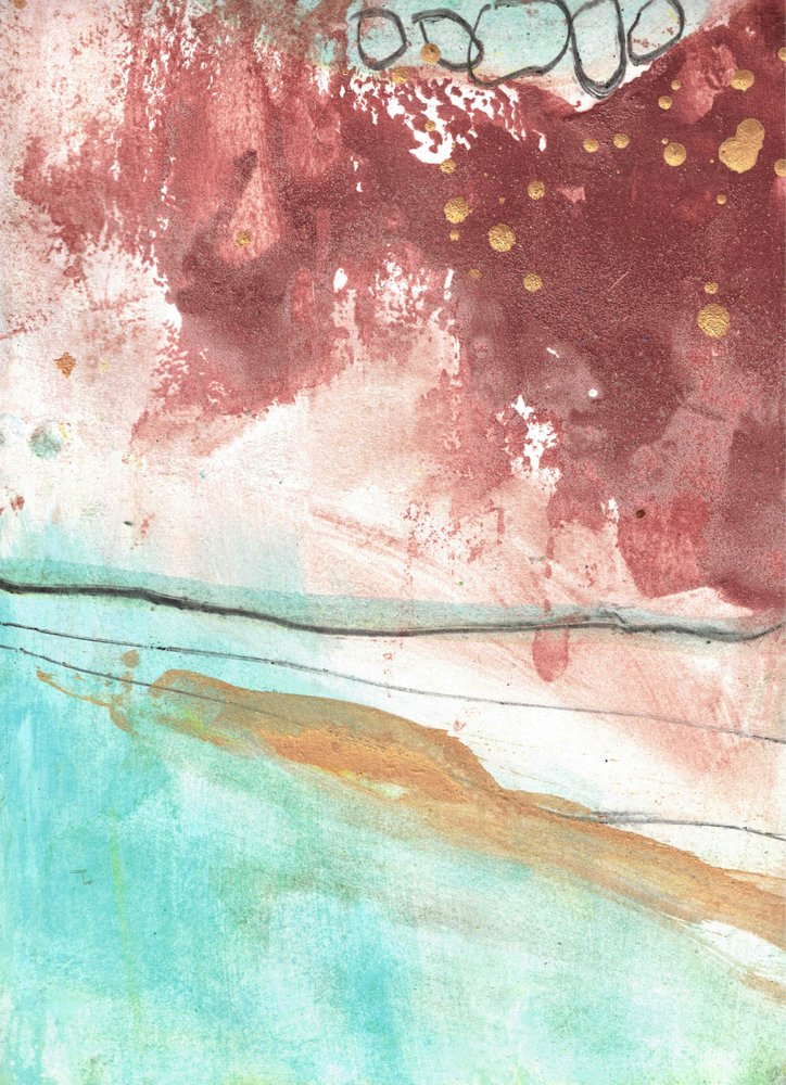 Absztrakt: „Serene Gold Flow” alkotó: Deb Chaney