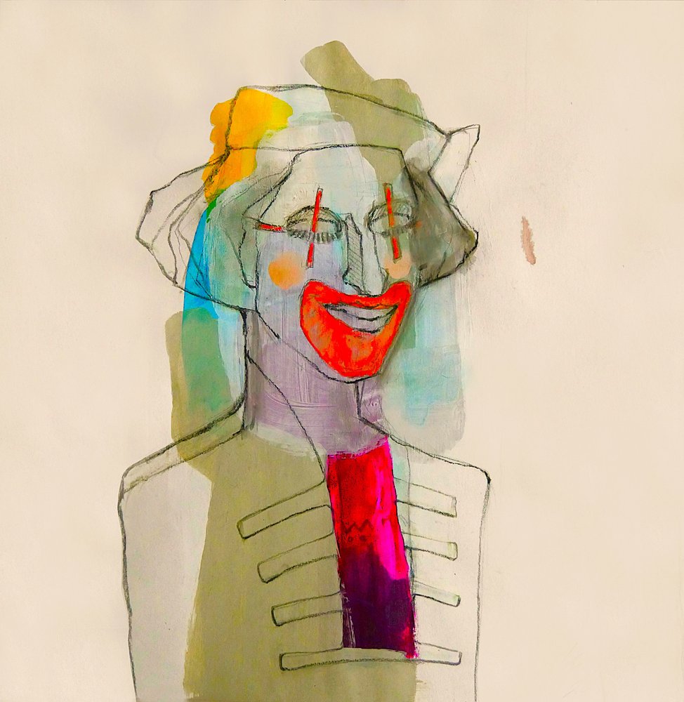 Színes bohócportré alkotó: Doris Schmitz
