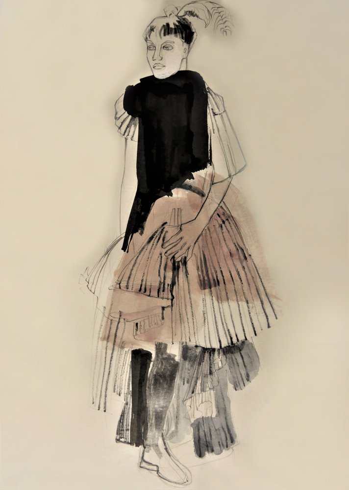 Couture divatillusztráció alkotó: Doris Schmitz