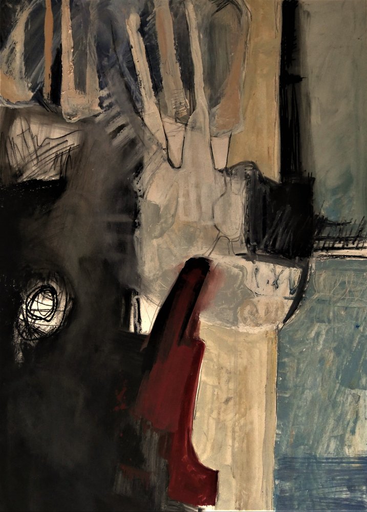Drámai, absztrakt vörös alkotó: Doris Schmitz