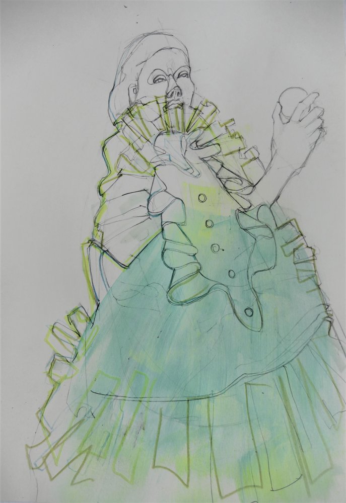Elegáns zöld portré alkotó: Doris Schmitz