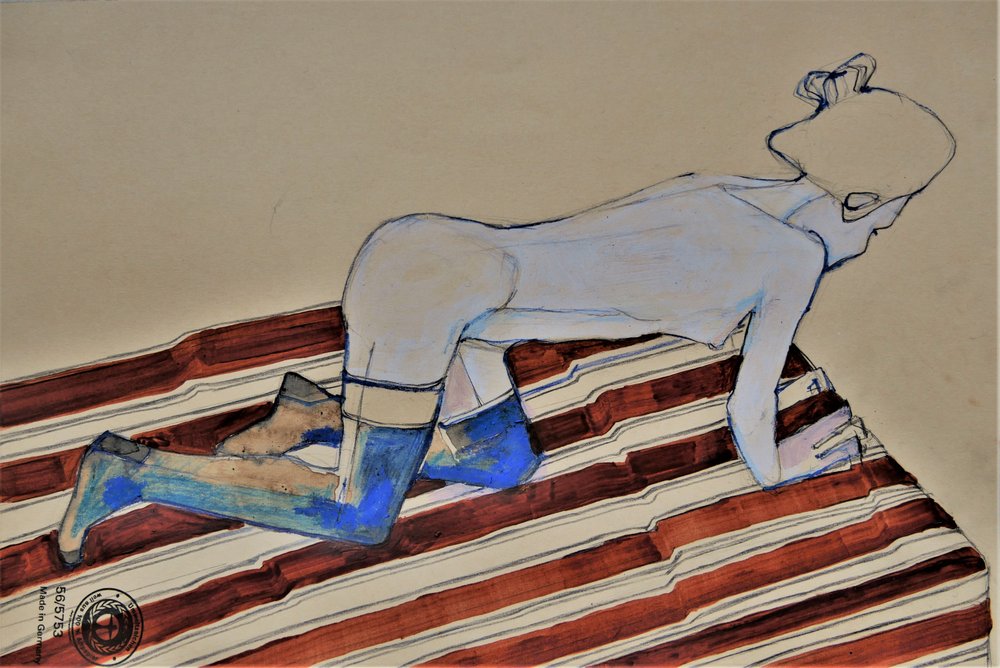 Érzéki, térdelő nő alkotó: Doris Schmitz