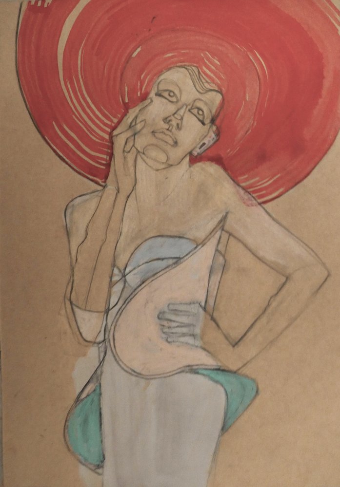 A piros kalapos nő alkotó: Doris Schmitz