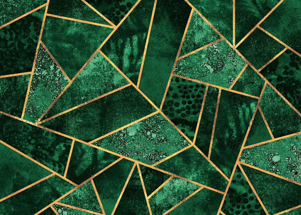 Smaragd zöld geometrikus minta alkotó: Elisabeth Fredriksson