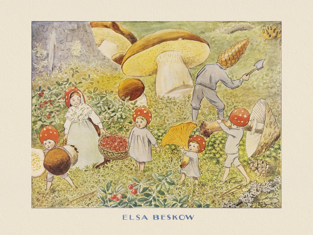 A Mushroom Kids manók alkotó: Elsa Beskow