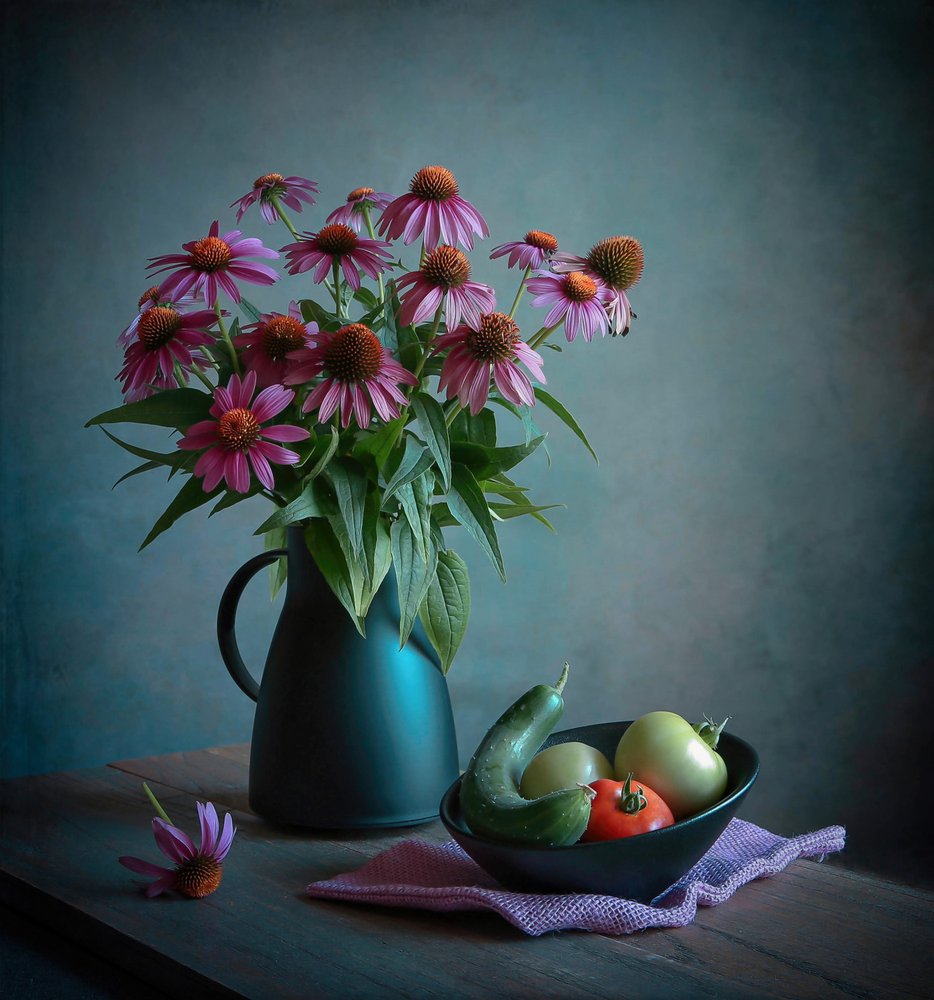 Echinacea és a betakarítás alkotó: Fangping Zhou