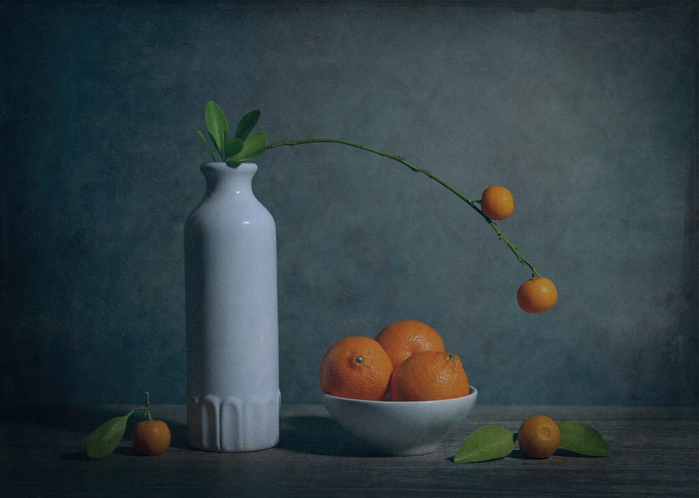Hangulatos citrusos csendélet alkotó: Fangping Zhou