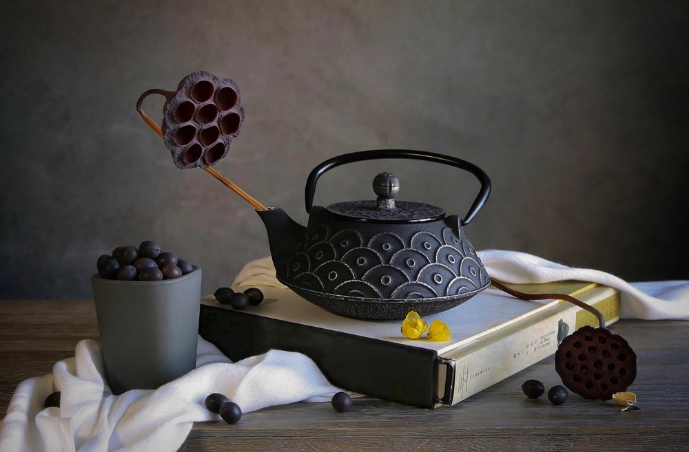 Zen teáskanna és bogyók alkotó: Fangping Zhou