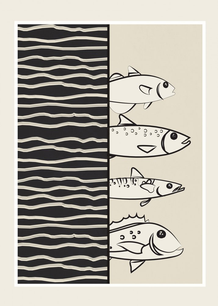 Grafikus úszó hal alkotó: Flow Line
