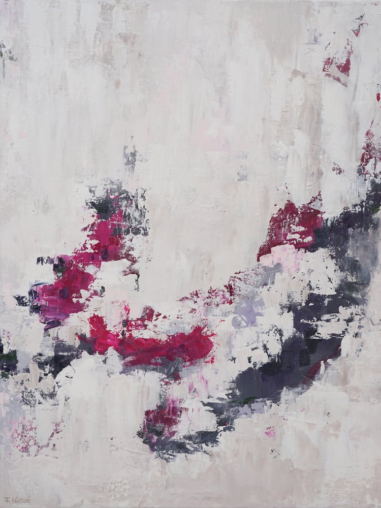 Kortárs magenta ecsetvonások alkotó: Françoise Wattré