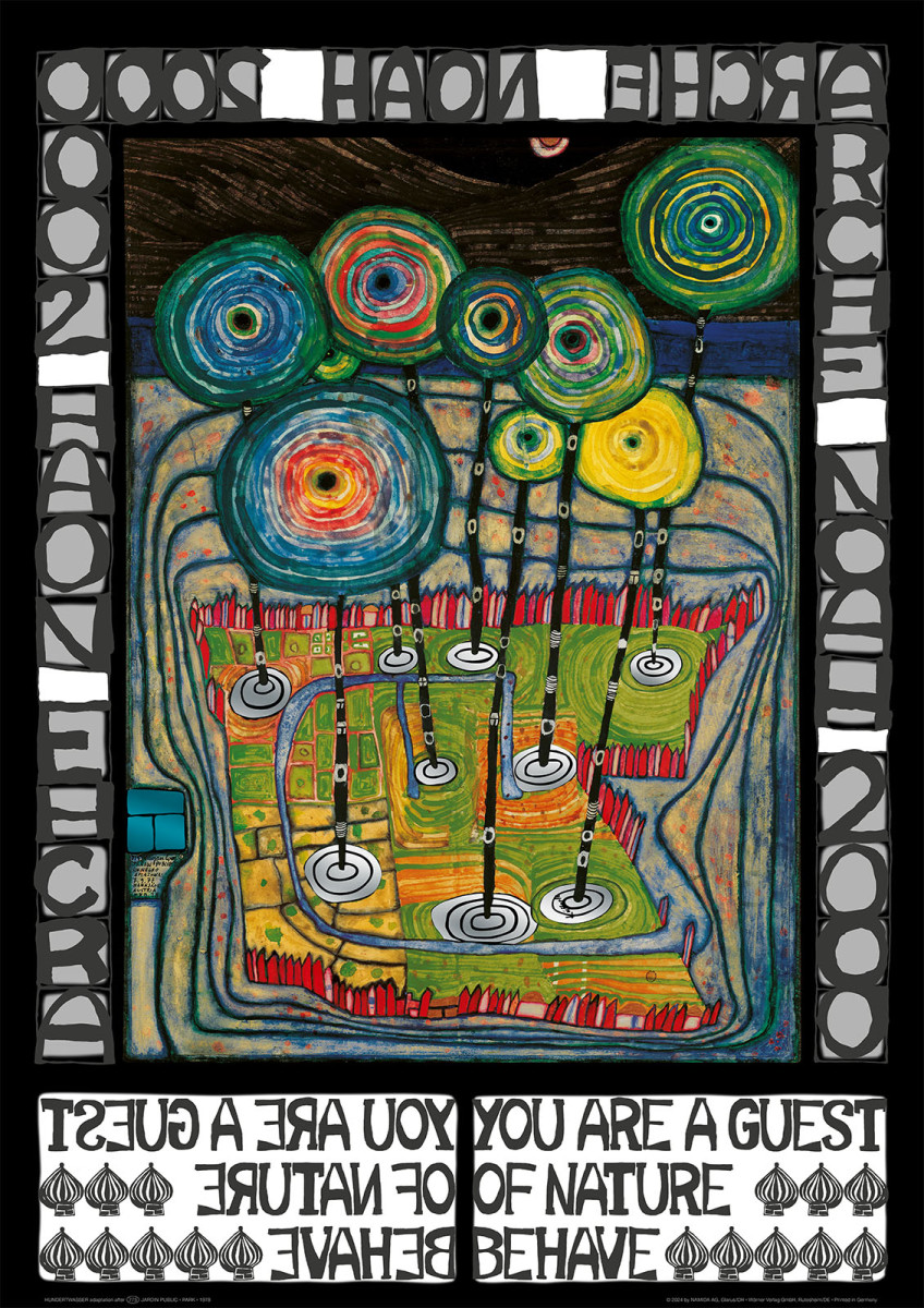 Noé bárkája 2000 (A természet vendége vagy) alkotó: Friedensreich Hundertwasser