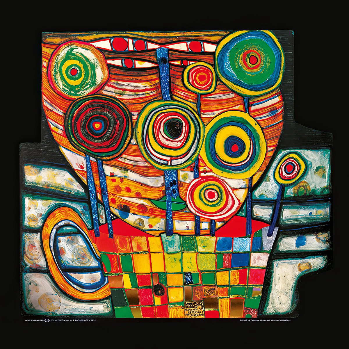 Az a valami a virágcserépben nő alkotó: Friedensreich Hundertwasser