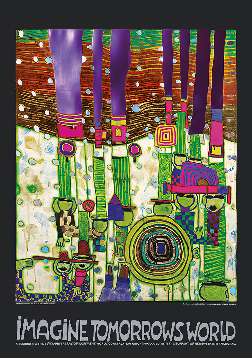 Képzeld el a holnap világát (zöld változat) alkotó: Friedensreich Hundertwasser