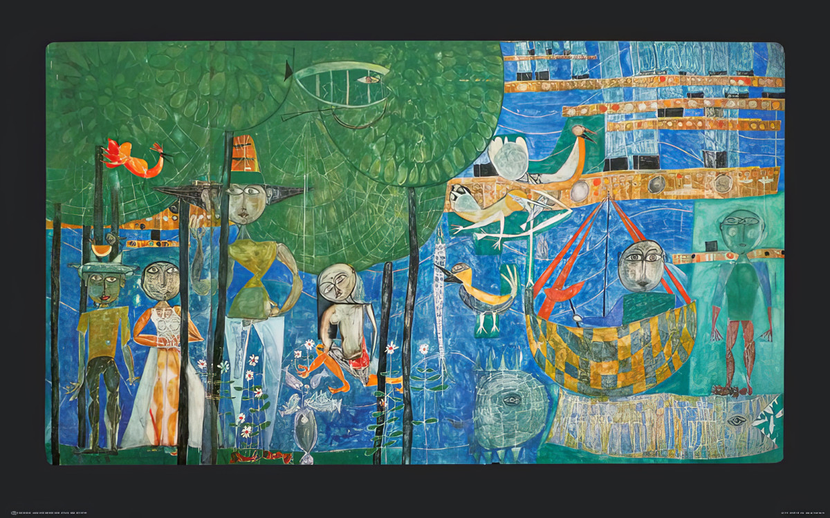 Paradicsom – az emberek, a madarak és a hajók földje alkotó: Friedensreich Hundertwasser