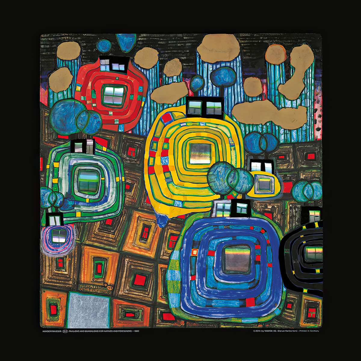 Pavilonok és bungalók helyiek és külföldiek számára alkotó: Friedensreich Hundertwasser