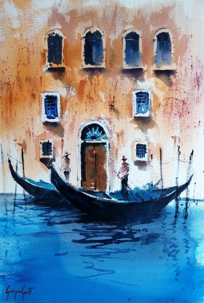 Velencei gondola-vizek alkotó: Giorgio Gosti