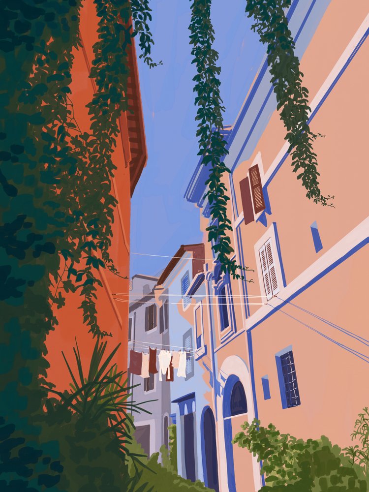 Bájos európai utca alkotó: Goed Blauw