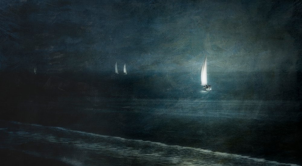 Vitorlások éjszaka alkotó: Greetje van Son
