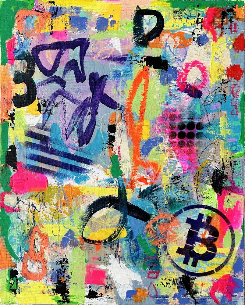 Élénk színekkel festett Bitcoin-graffiti alkotó: Irene Chua