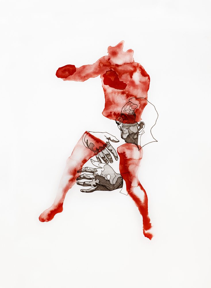 Piros, töredezett alak alkotó: Joshua Hoskins