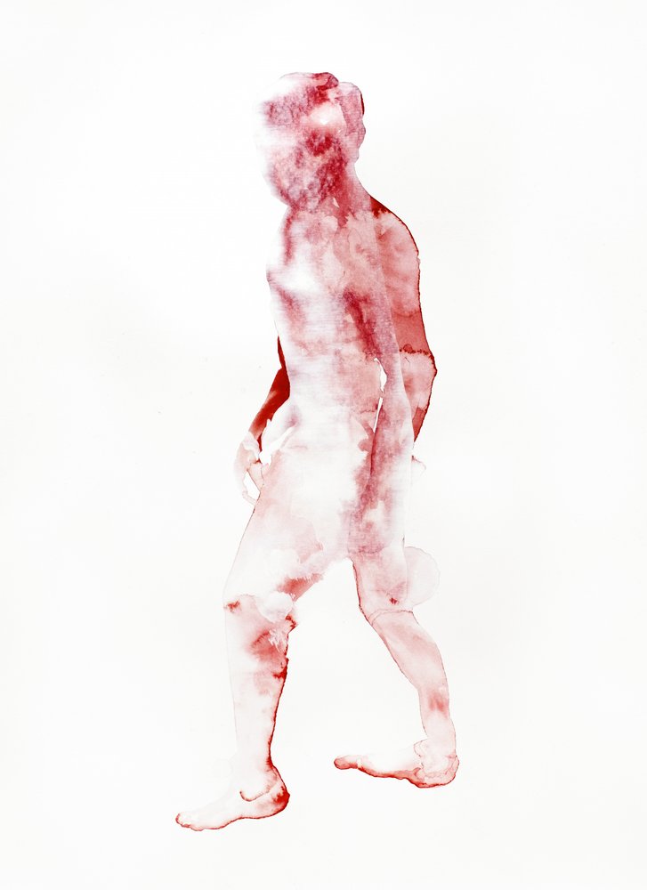 Piros sétáló alak alkotó: Joshua Hoskins