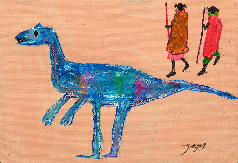 Kék dinoszaurusz törzsi séta alkotó: Jukyong Park