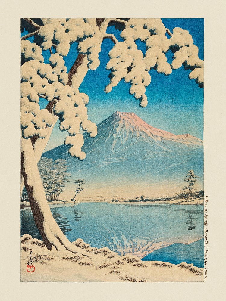 Fuji a hóban, Tagonoura (1932) alkotó: Kawase Hasui