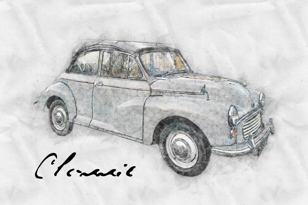 Régi autók rajzolása alkotó: Lembayung senja studio [Vintage Poster]