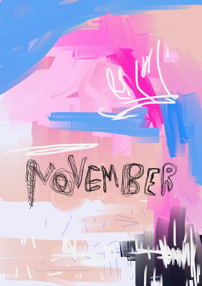 Élénk november – Absztrakt alkotó: Lembayung senja studio [Vintage Poster]