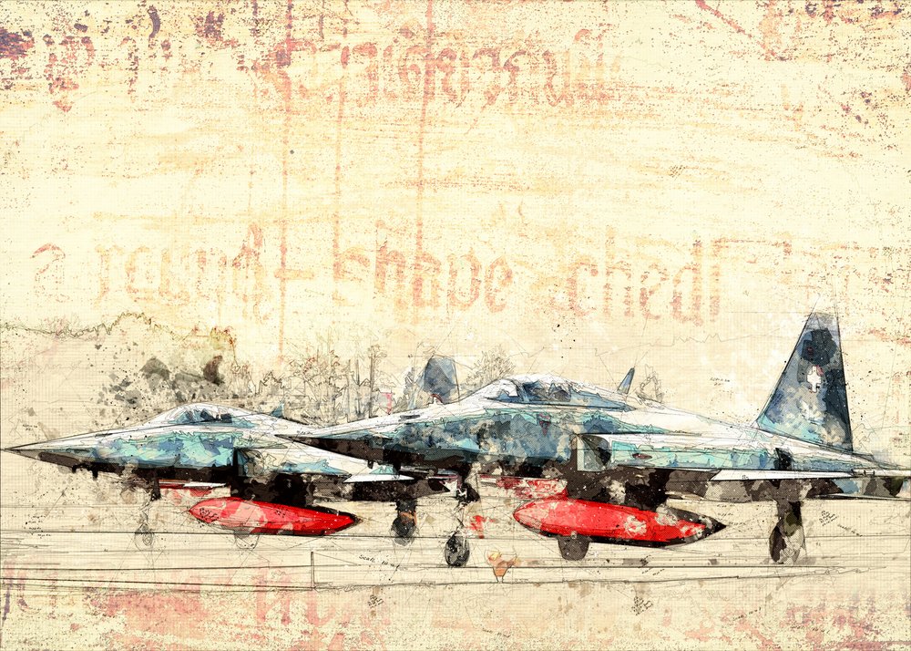 Régi harci repülőgépek alkotó: Lembayung senja studio [Vintage Poster]