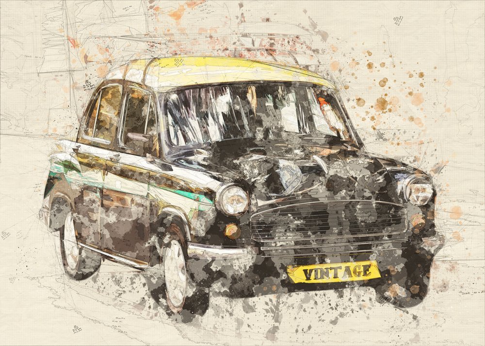 Vintage taxi-művészet alkotó: Lembayung senja studio [Vintage Poster]