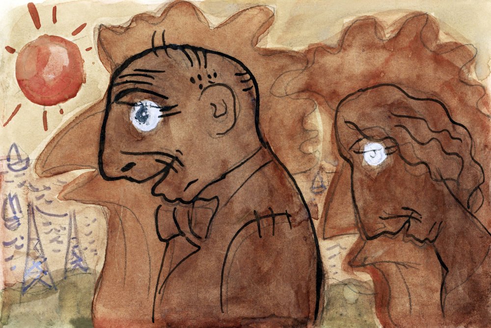 Leo Gestel és feleségének karikatúrája (kb. 1891–1941) – Leo Gestel alkotása alkotó: Leo Gestel