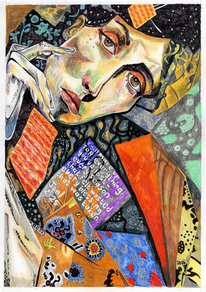 Inspiráló kollázs portré alkotó: Loretta Van Der Westhuizen