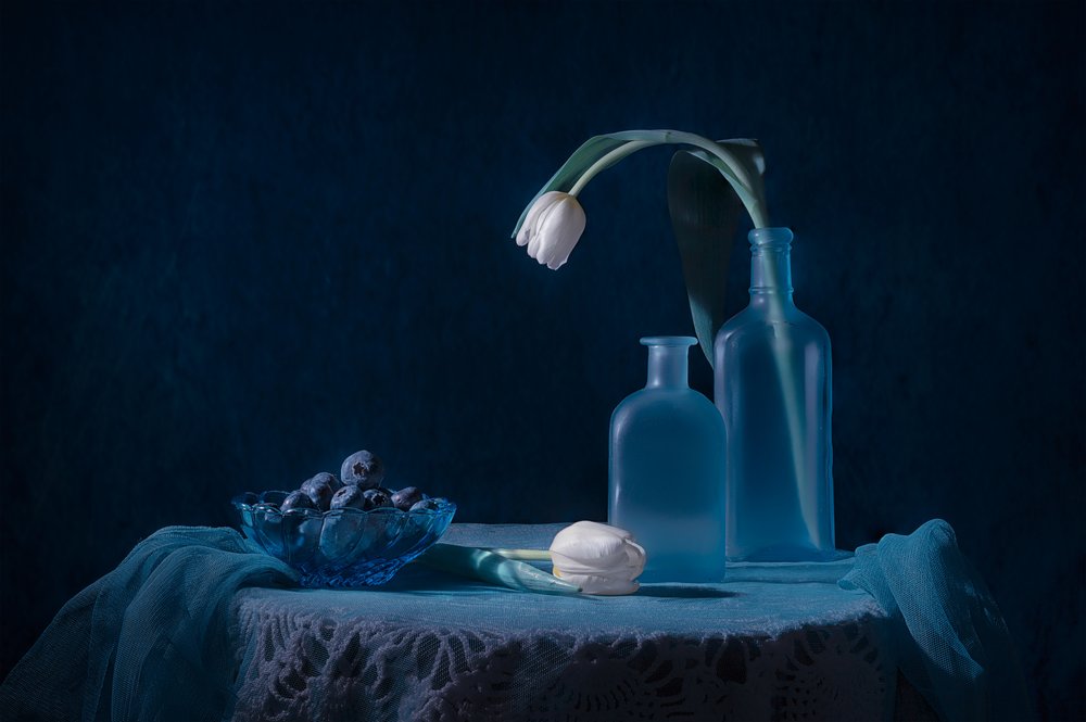 Elegáns kék csendélet alkotó: Lydia Jacobs