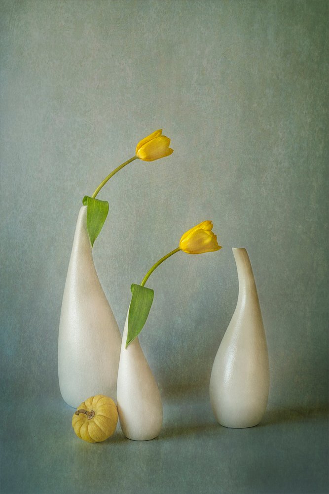 Elegáns sárga tulipánok csendélet alkotó: Lydia Jacobs